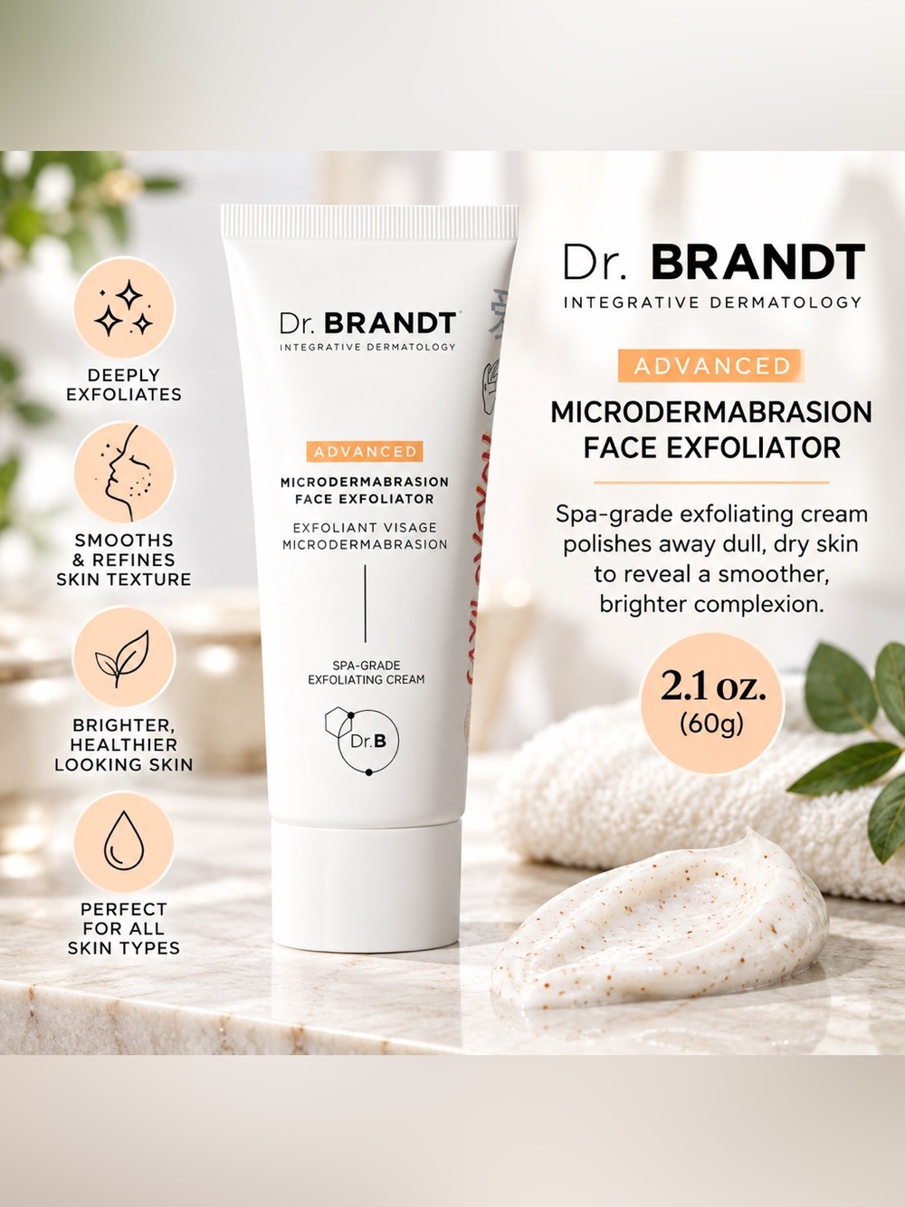 Dr. Brandt micro dermabrasion face exfoliator 2.1oz